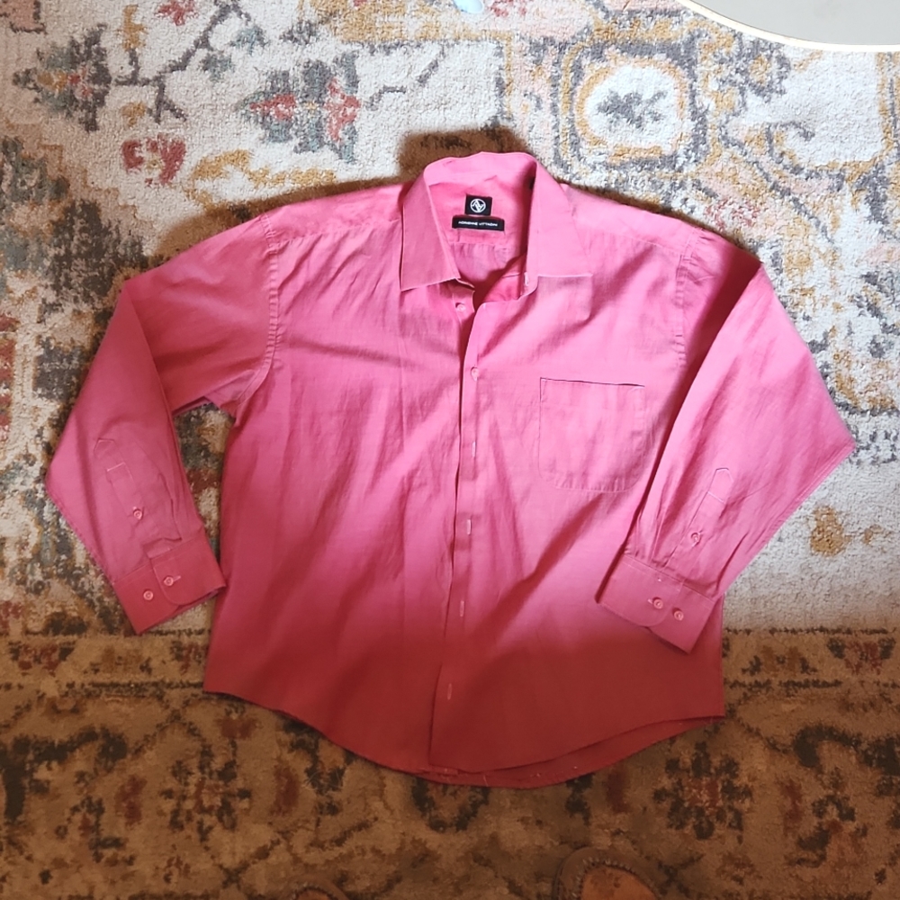 ADRIENNE VITTADINI - Reddish, pink button up dress shirt - size M (16 - 32/33)